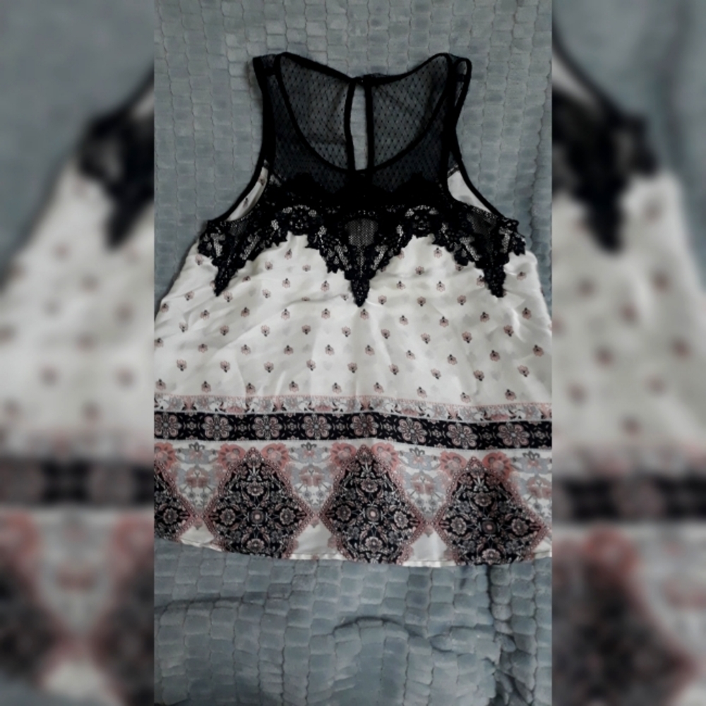 Maurices Mesh and Satin Tank-Medium